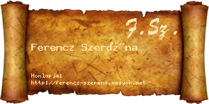 Ferencz Szeréna névjegykártya